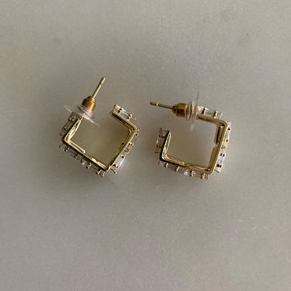 Square Hoop Earrings - Picture 2 of 2
